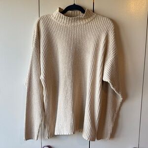 Lizwear Cream Ribbed Sweater Silk and Cotton